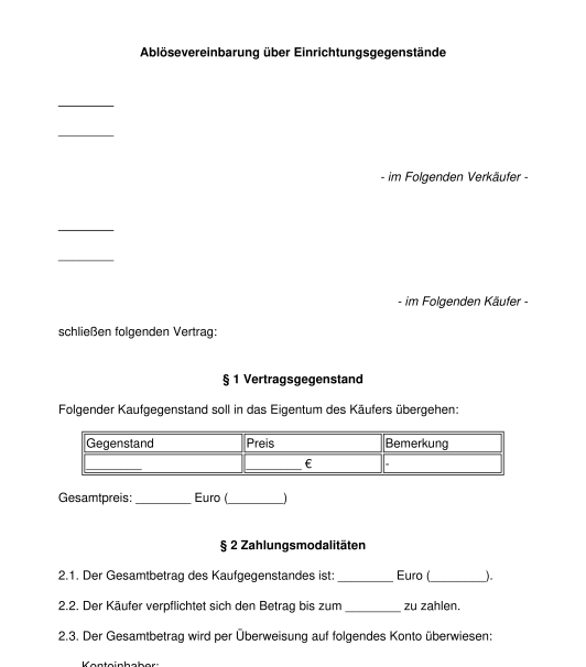 Ablösevereinbarung