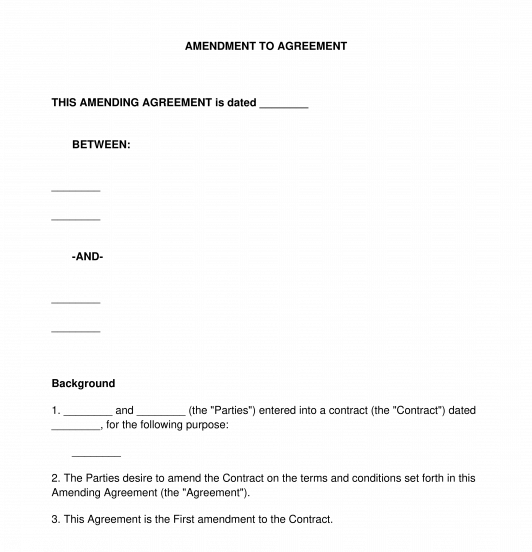 Amendment to Agreement