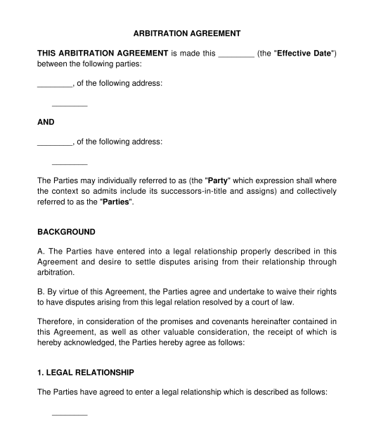 Arbitration Agreement