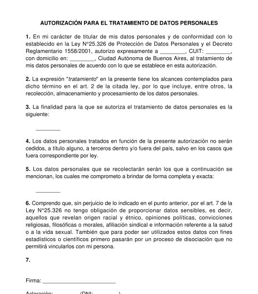 Autorización para el Uso de Datos Personales