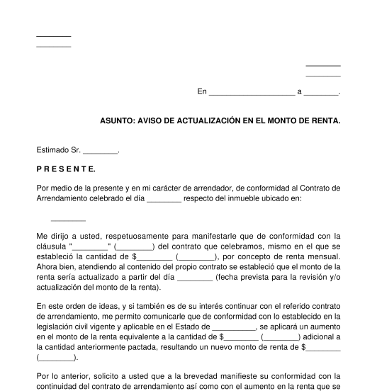 Carta De Aviso Para Arrendatario - New Sample z