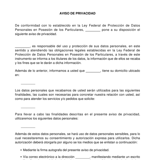 Aviso de privacidad