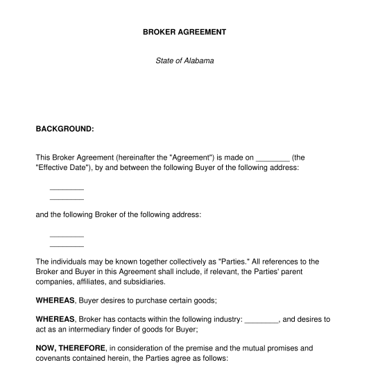 Broker Agreement