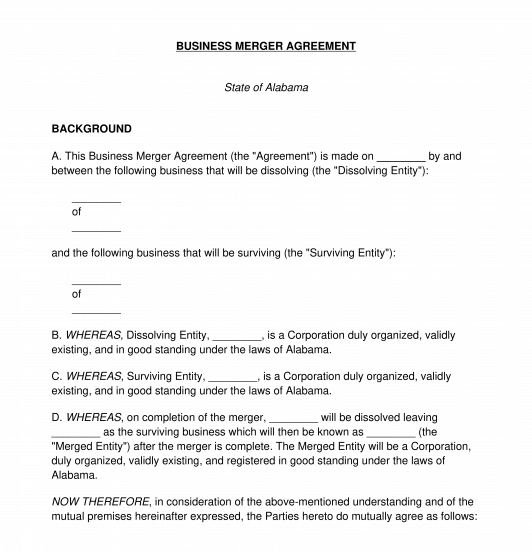 merger proposal sample