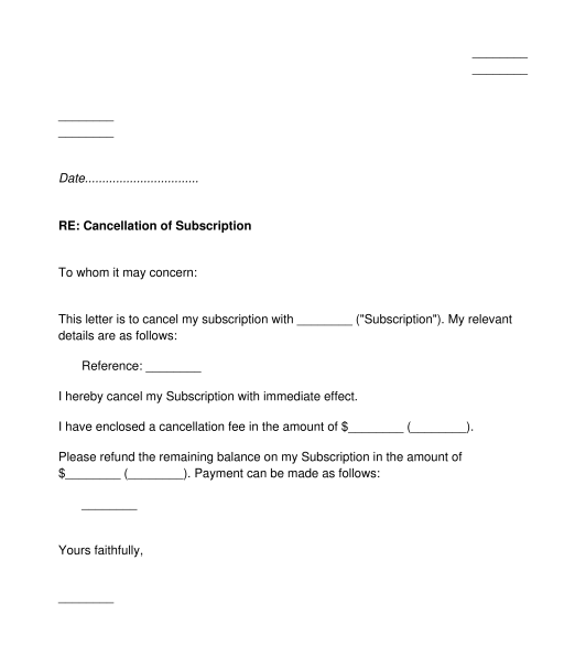 Gym Membership Cancellation Letter Template Free