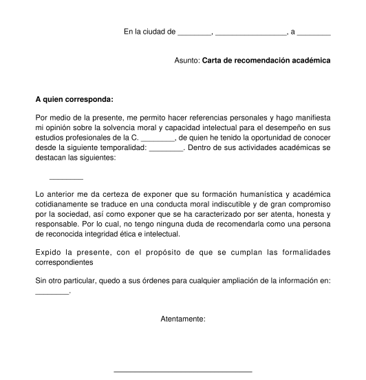 Carta De Recomendación Modelo En Formatos Word Y Pdf