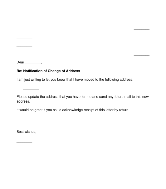 Change of Address Letter