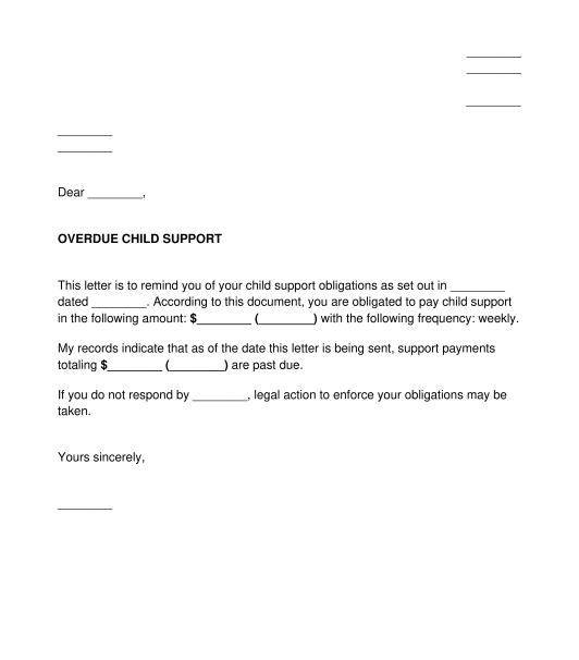 Child Support Demand Letter