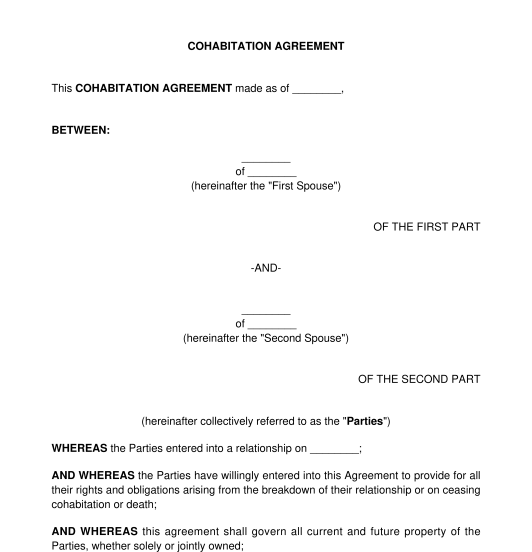 Cohabitation Agreement