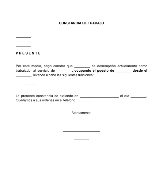 Modelo De Constancia De Trabajo En Word Peru