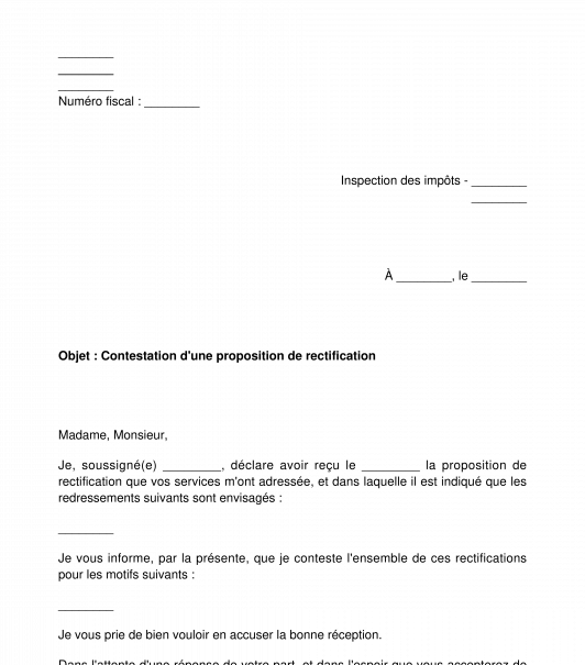 Contestation d'un redressement fiscal