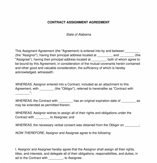 assignment agreement draft
