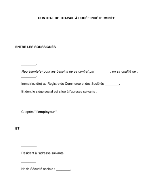 Contrat de travail CDI, CDD