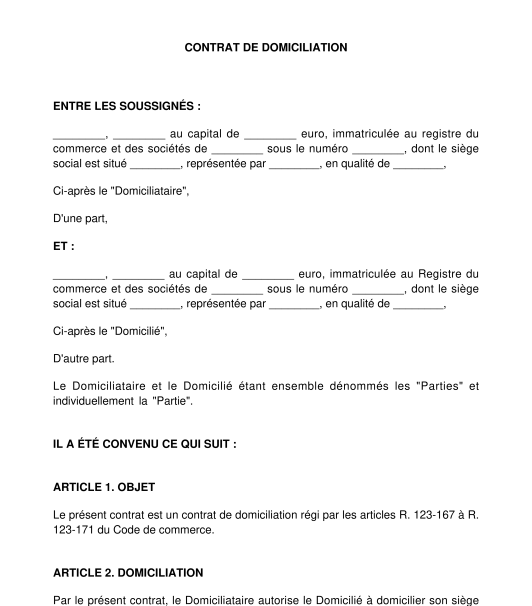 Modele attestation de domiciliation