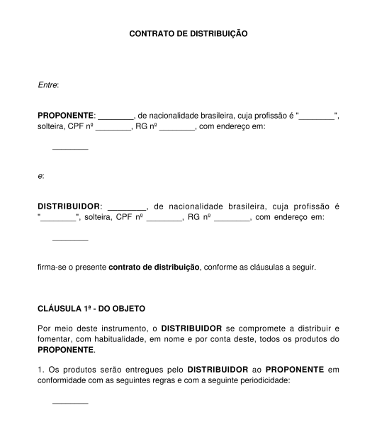 Contrato de agência ou distribuição