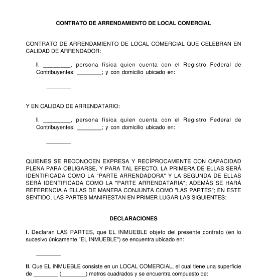 Modelo Contrato Arrendamiento Local De Negocio 2017