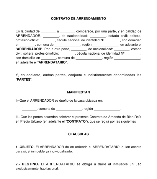 Simple Modelo De Contrato De Alquiler De Departamento Vários Modelos