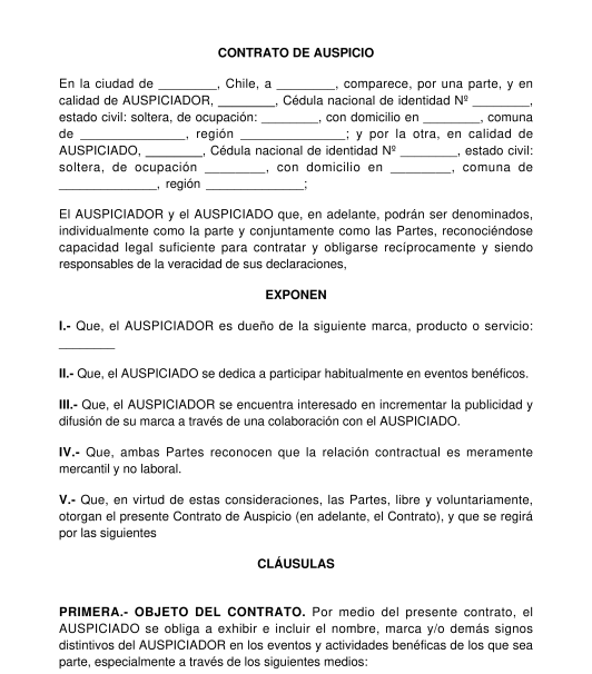 Contrato de auspicio