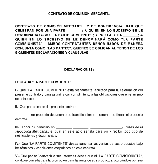 Contrato de comisión mercantil