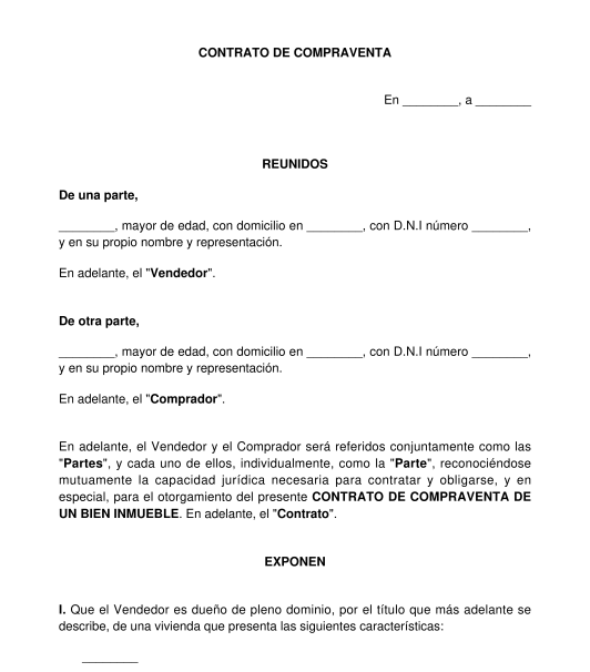 Contrato de Compraventa de Bienes - Modelo - Word y PDF