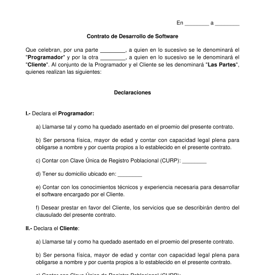 Contrato de desarrollo de software