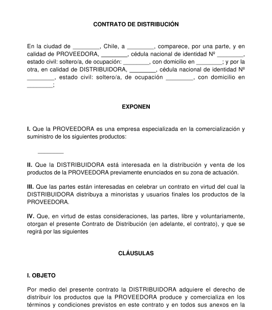 Introducir 60+ imagen modelo de contrato de distribucion comercial ...