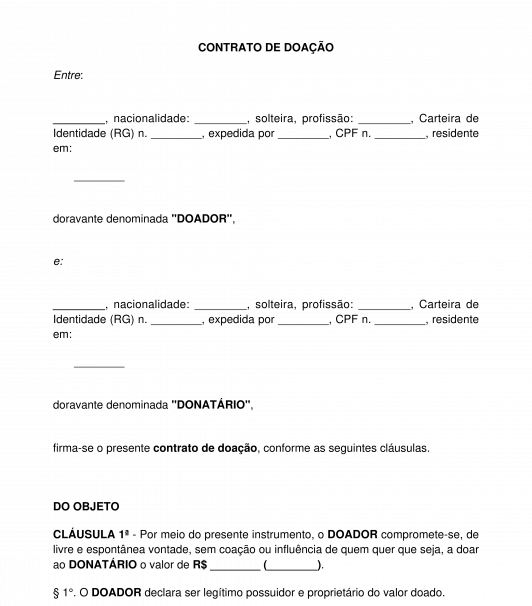 Contrato de doação
