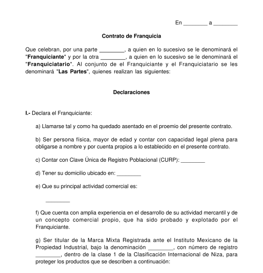 Contrato De Franquicia Ejemplos Y Formatos Word Y Pdf Images