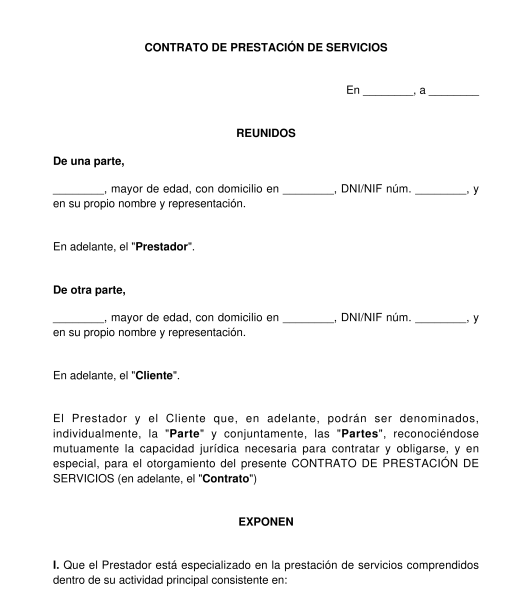 Arriba 70+ imagen modelo de contrato de prestacion de servicios word