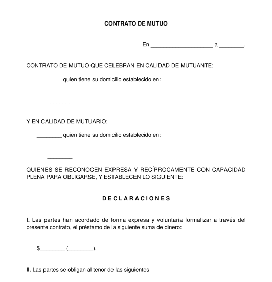 contrato privado de prestamo de dinero en peru