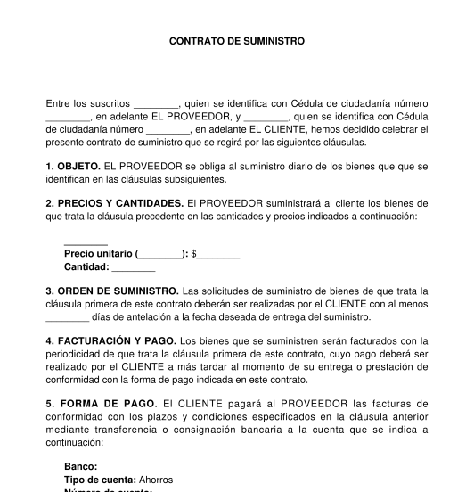 Contrato de suministro