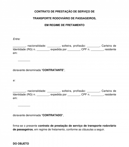Contrato de transporte rodoviário de passageiros