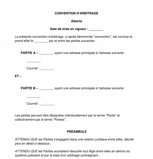Convention d'arbitrage