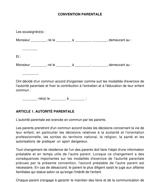 modele de lettre pour changement de mode de garde amiable