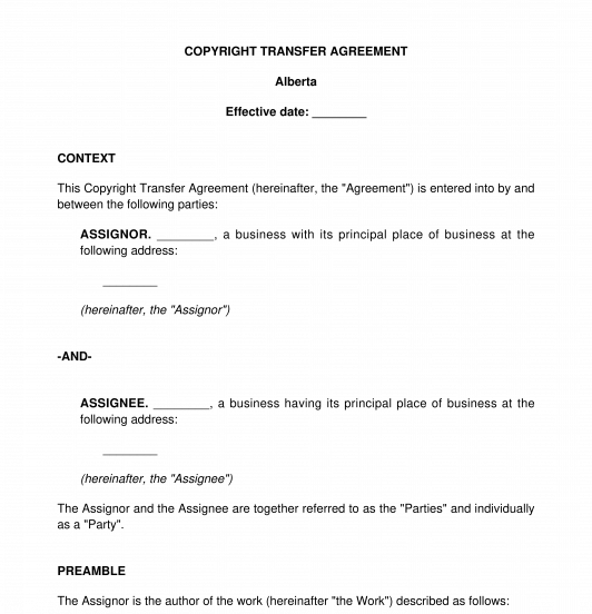 Copyright Transfer Agreement