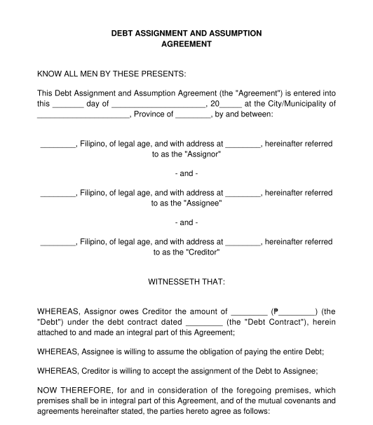 assignment and assumption agreement pdf