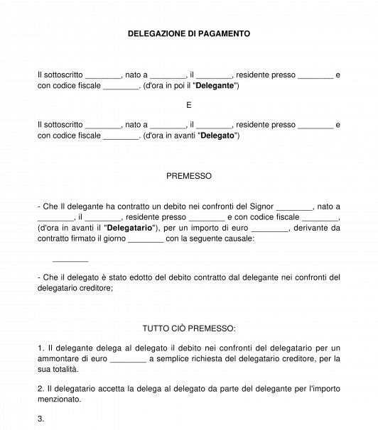 Delegazione di pagamento