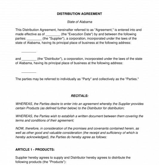 Distribution Agreement