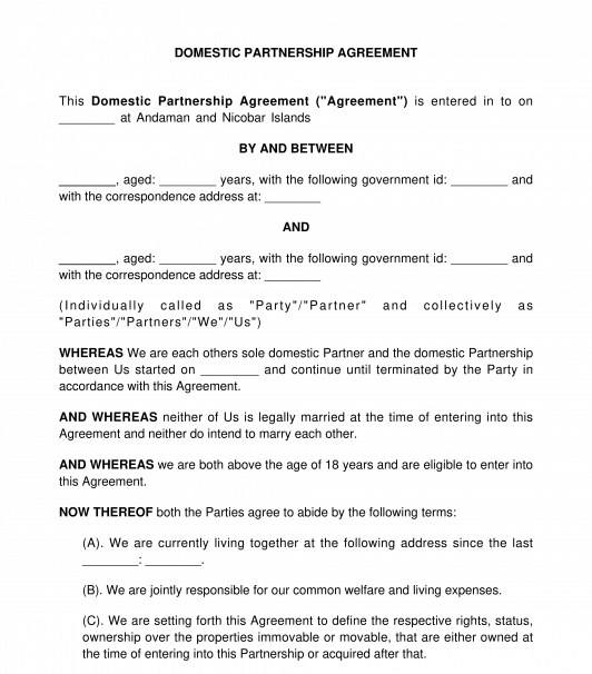 Domestic Partnership Agreement