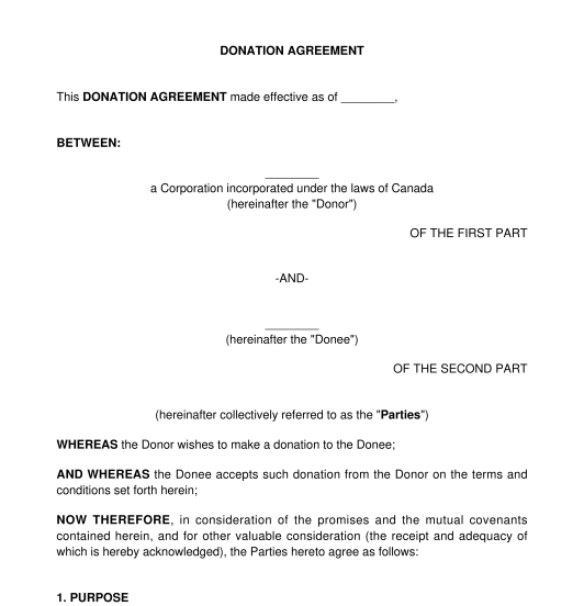 Donation Agreement