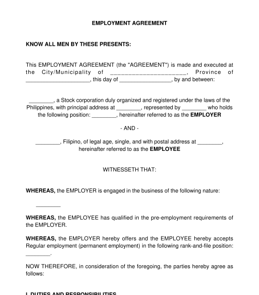 Employment Contract