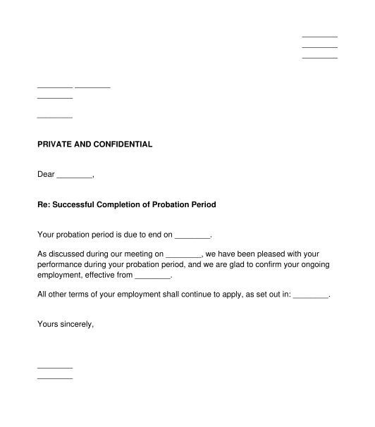 End of Probation Letter