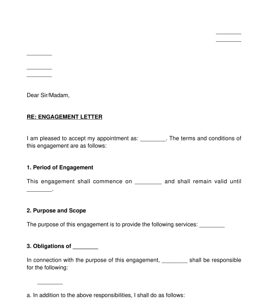Engagement Letter Sample Template Word And Pdf