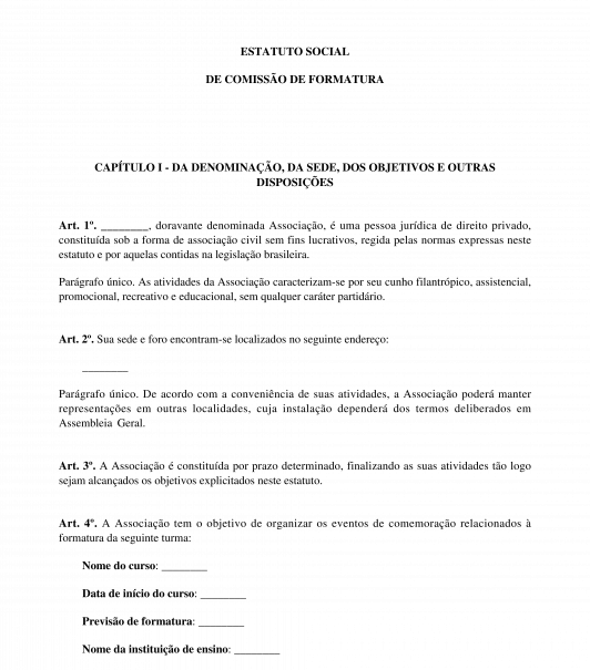 Estatuto de comissão de formatura