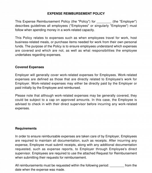 Expense Reimbursement Policy