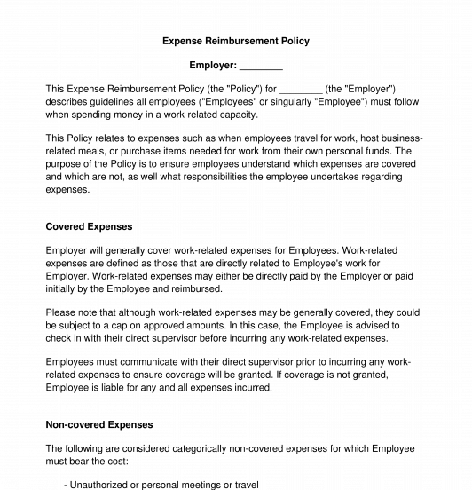 Expense Reimbursement Policy