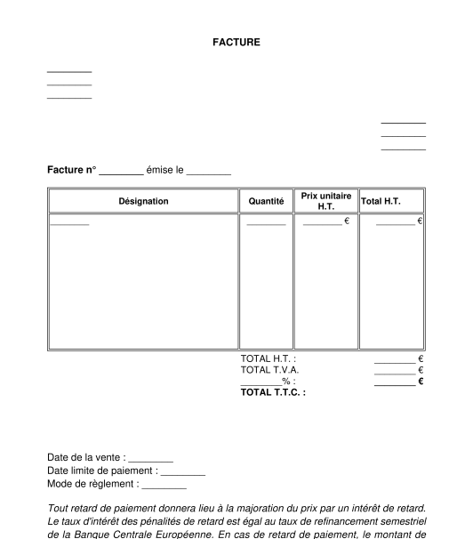 exemple facture proforma