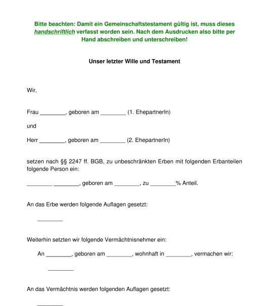 Gemeinschaftstestament