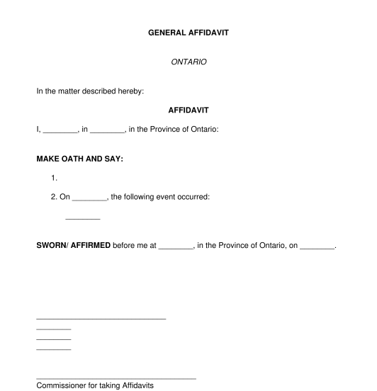 General Affidavit