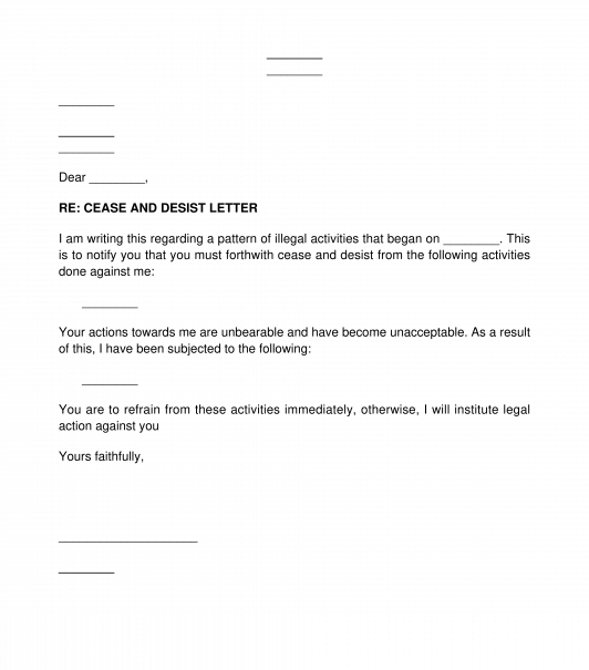 General Purpose Cease and Desist Letter